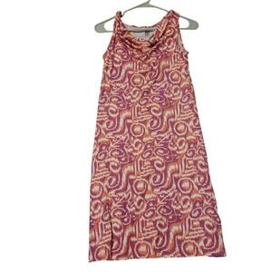 Title Nine Womens Laylis Cowl-Neck Dress Size XS Pink Purple Sleeveless Stretchy